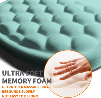 Ergonomic Joint Wrist Support Mouse Pad with Memory Foam Cushion Massage Bump, Carpal Tunnel Pain Relief Mousepad Slope Design for Wrist Rest, 11.8x7.9 in, Black