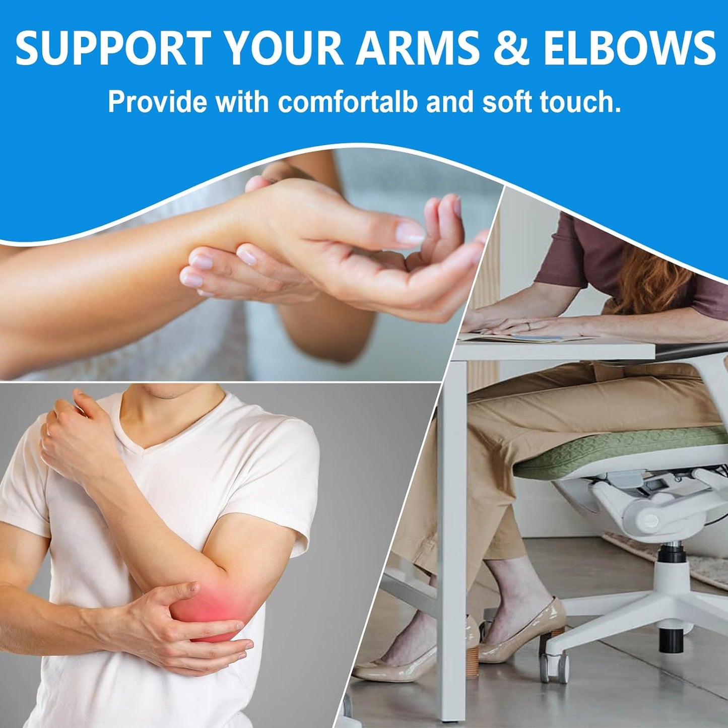 Arm Pads Caps Replacement, Chair Armrest Pads Compatible with Haworth Zody Office Chair 1 Pair (Black)