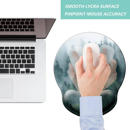 Mouse Pad with Wrist Support, Ergonomic Mouse Pad with Memory Foam Wrist Rest Cushion, Non-Slip Rubber Base Gaming Mice Pad for Home Office Computer Laptop, Flowers Grass