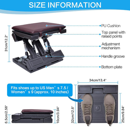 Scalebeard Foot Rest for Under Desk at Work,Height Adjustable Infinite Angle Ergonomic Foldable Footrest for Office, Gaming,Computer, Removable Pad Desk Foot Stool with Massage Beads,for All Seasons