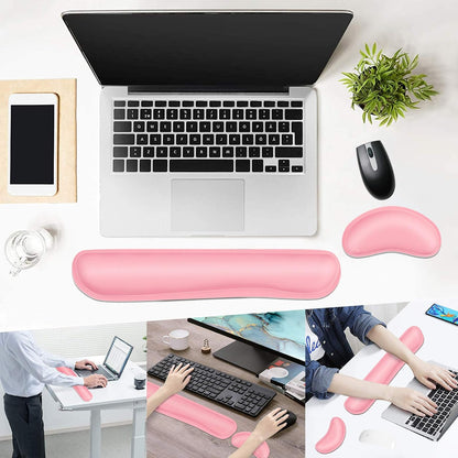 Dapesuom Mouse Wrist Rest, Ergonomic Memory Foam Mouse Wrist for Computer Desk Mats Support, PU Leather Hand Rest Pad Cushion for Gaming, Laptop, Men, Women, Pain Relief & Easy Typing, Black