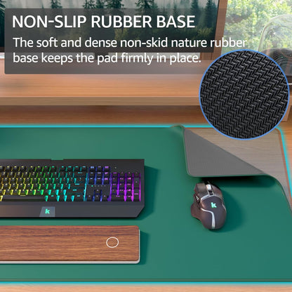 KTRIO Large Gaming Mouse Pad Desk Mat, Superior Micro-Weave Cloth for Precise Mouse Control, Non-Slip Rubber Base, Stitched Edges, Water-Resistant, for Gamer, Office & Home, 31.5" x 11.8" inches