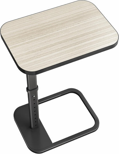Kitstorack TV Tray Table, Adjustable Height & Flip-Top & Rounded Metal Corners, Snack Table for Couch, Sofa, Bed, Chair, Living Room, C Shaped End Side Table for Eating, Dinner or Laptop, Small Spaces