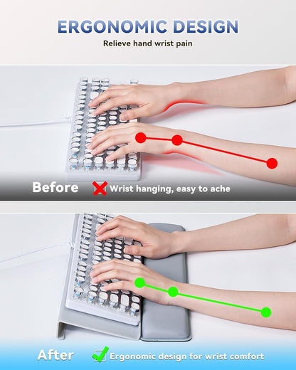 Laborio Computer Keyboard Stand for Desktop, Keyboard Riser Wrist Rest Holder for Easy Typing, Office Desk, Home, School Accessories(Coffee)