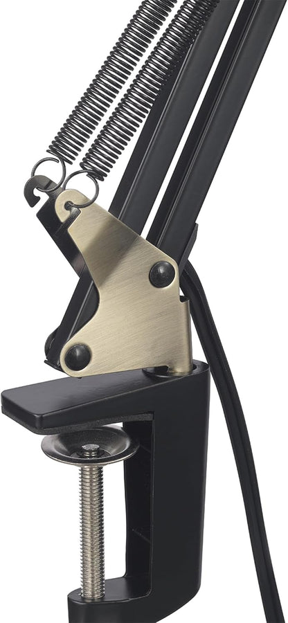 Globe Electric 12641 Architect 32" Swing-Arm Clamp-On Lamp, Black Architect, Finish, LED Bulb Included