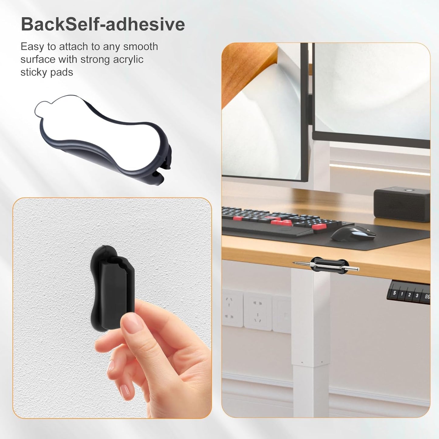 Adhesive Pencil Holder for Desk, 5PCS Upgraded Adhesive Pen Holder for Clipboard, Wall, Marker Holders, Teacher Supplies for Classroom kids Desk Accessories