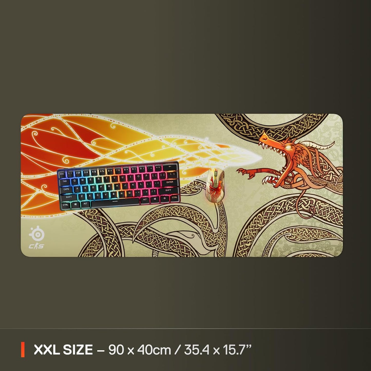 SteelSeries QcK Gaming Mouse Pad - XXL Cloth - Peak Tracking and Stability - Esports Mousepad - Never-Slip - Full Desk Coverage