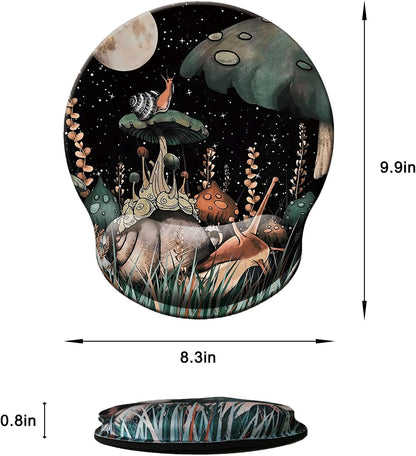 Mouse Pad with Wrist Support, Ergonomic Mouse Pad with Memory Foam Wrist Rest Cushion, Non-Slip Rubber Base Gaming Mice Pad for Home Office Computer Laptop, Flowers Grass