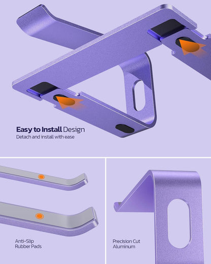 Nulaxy All-Aluminum Laptop Stand for Desk, Ergonomic Detachable Ventilated Cooling Computer Riser, Anti-Slip Design Notebook Holder Compatible with All 10-16" Laptops (MacBook, Dell XPS, HP, Lenovo)