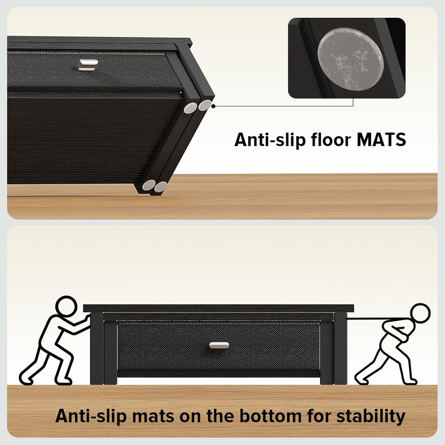WOHOMO Dual Monitor Stand Riser with Drawers, Desk Organizers for 2 Monitors, Desktop Storage Stand for Computer,Laptop,Walnut