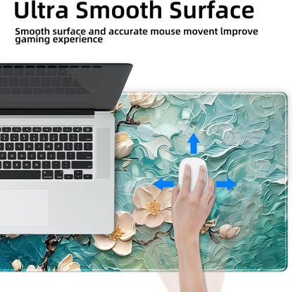 Galdas Mouse Pad For Gaming,Forest Background Pattern XXL XL Large Mouse Mat Long Extended MousePad Desk Mat Non-Slip Rubber Mice Pads Stitched Edges Thin (31.5 x 11.8 x 0.12 Inches) Tree