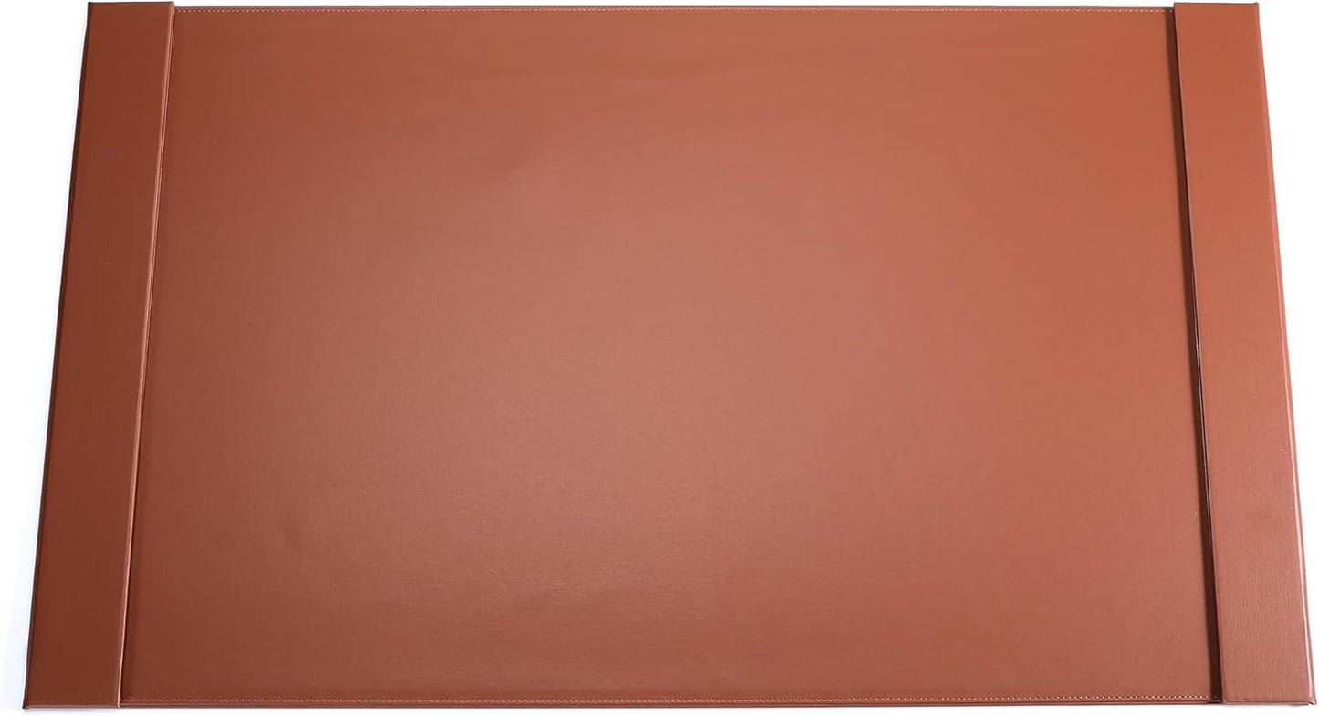 24" x 18" Leather Desk Blotter with Top Rail for Writing Leather Executive Desk Pad Protector Desk Mat for Office Home Workplace Black