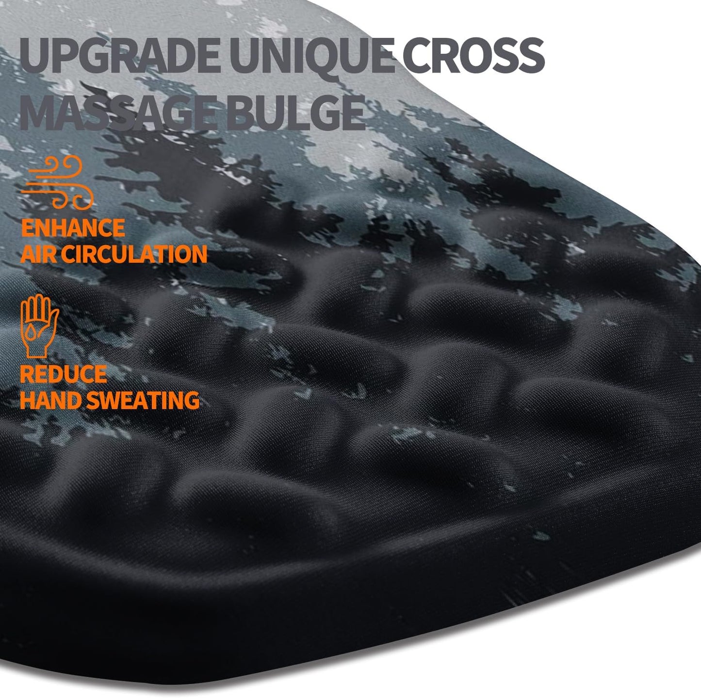 Ergonomic Slope Mouse Pad Wrist Support, Wrist Rest Mousepad for Carpal Tunnel Pain Relief with Massage Bulge and Slow Rebound Memory Foam (12x8 inch, Black)