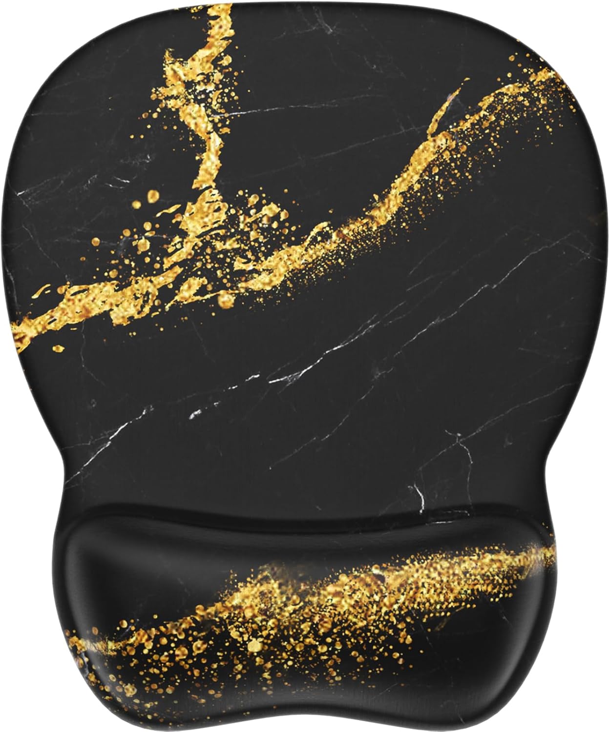 MROCO Ergonomic Mouse Pad with Gel Wrist Rest, Smooth Wrist Support Surface, Non-Slip PU Base for Pain Relief, Comfortable Mousepad for Computer, Laptop, Office & Home, 9.4 x 8.1 in, Black