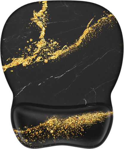 MROCO Ergonomic Mouse Pad with Gel Wrist Rest, Smooth Wrist Support Surface, Non-Slip PU Base for Pain Relief, Comfortable Mousepad for Computer, Laptop, Office & Home, 9.4 x 8.1 in, Black