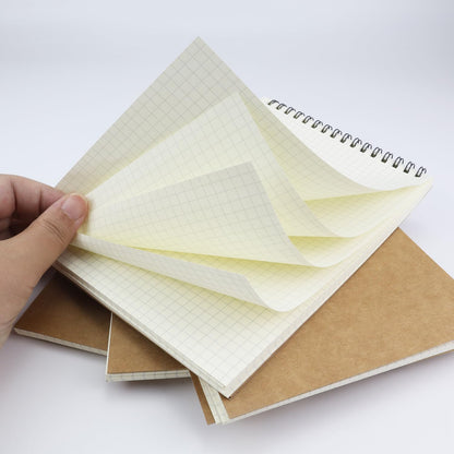 4 Pack Graph Paper Notebook, A5 Top Wirebound Grid Spiral Notebook 5.8" x 8.3",60 Sheets,5mm x 5mm Grid Paper,Grid Notepad for Students, Math, Engineering (4 Colors)