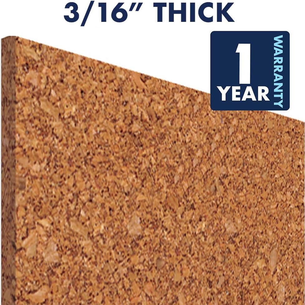Quartet Cork Tiles, Bulletin Board Cork Panels 12" x 12" x 3/16", Natural, 4 Pack (102)