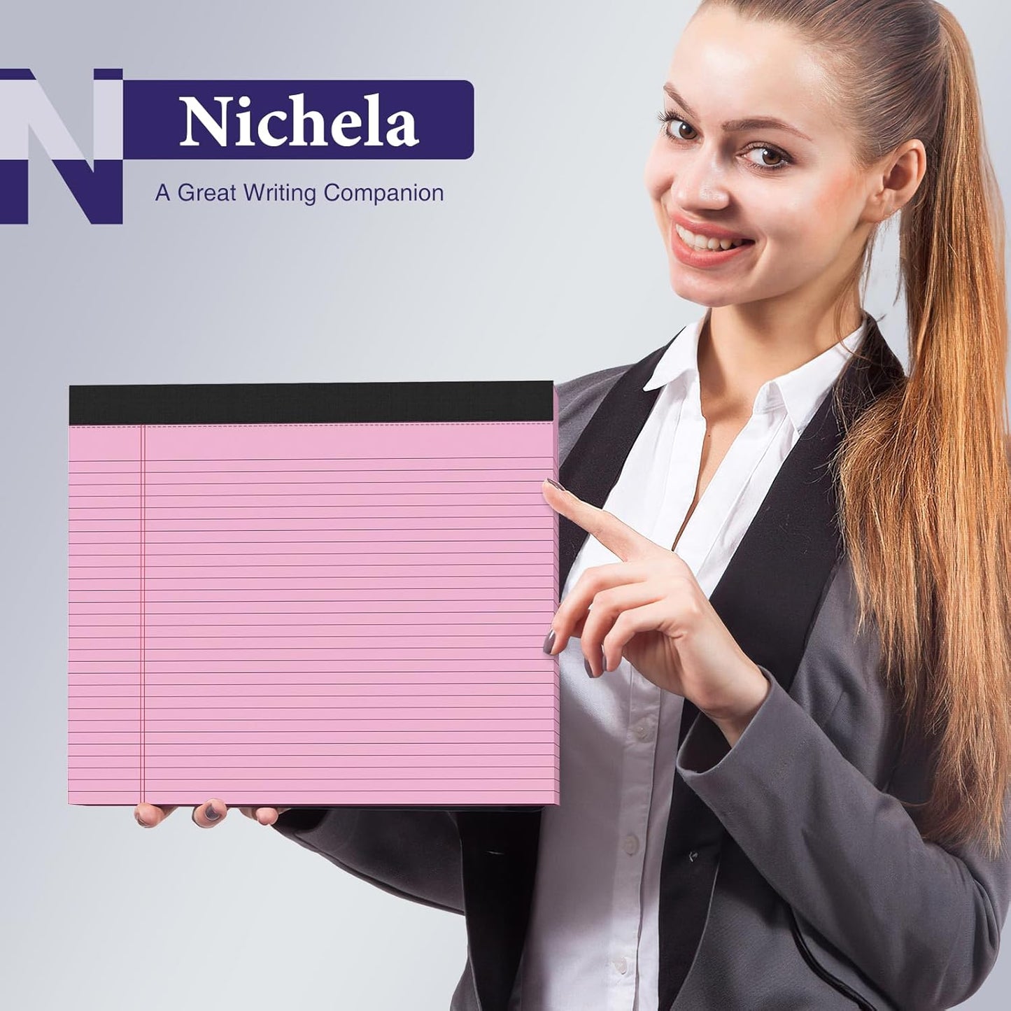 2 Pcs Note Pads 11" x 9.5" Legal Pads College Ruled Notepad Micro Perforated Writing Pads White Lined Paper 80GSM College Ruled Paper Pad of Paper 30 Sheets Notebook for School, To-Do Lists, Office