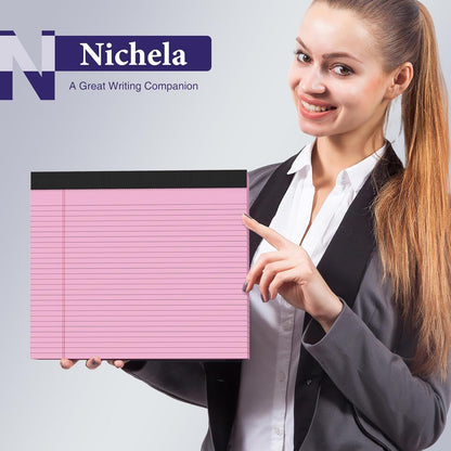 2 Pcs Note Pads 11" x 9.5" Legal Pads College Ruled Notepad Micro Perforated Writing Pads White Lined Paper 80GSM College Ruled Paper Pad of Paper 30 Sheets Notebook for School, To-Do Lists, Office