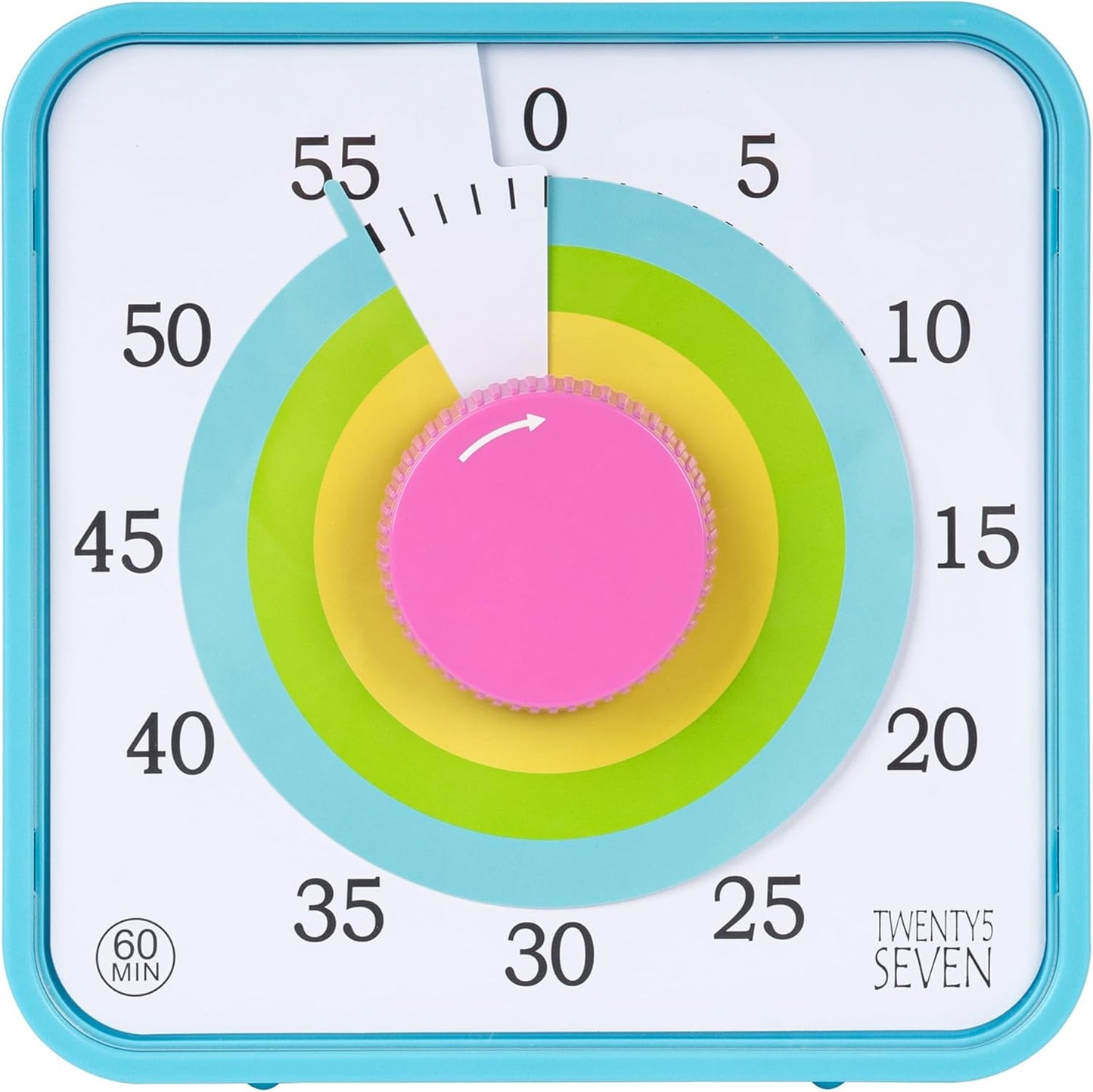Visual Timer 7.5 inch; 60 Minute 1 Hour Countdown Timer for Kids Classroom Teaching Tool Home Office Meeting, Mechanical Countdown Clock for Exam Time Management Magnetic, Sky Blue with Colorful Disc