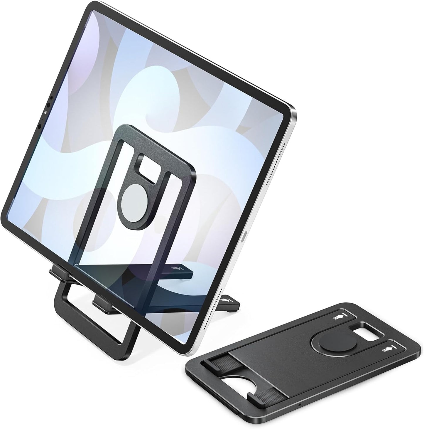 Itramax Tablet Stand for Desk,Foldable iPad Stand Desktop,Adjustable Portable Tabletop Nightstand Holder for Kindle Fire,Scribe,Paperwhite,iPhone 17 16 15,iPad Pro,Air,Mini,Samsung Galaxy Tab S10 S9