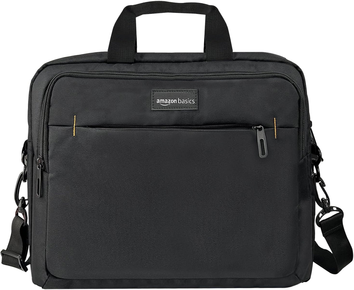 Amazon Basics Laptop Tablet Carrying Case with Shoulder Strap and Grab Handles, 14-inch, Black, Compartments for Storage