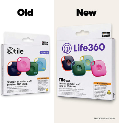 Life360 Tile - Bluetooth Tracker, Keys Finder and Item Locator for Keys, Bags and More. Phone Finder. Both iOS and Android Compatible. 2-Pack (Black/White)