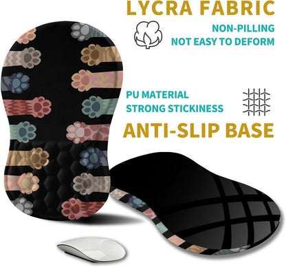 Hokafenle Ergonomic Mouse Pad Wrist Support, Wrist Rest Mousepad for Carpal Tunnel Pain Relief with Integrated Memory Foam Slope Massage Bulge (11.8x7.9 inch,Topographic Contour)
