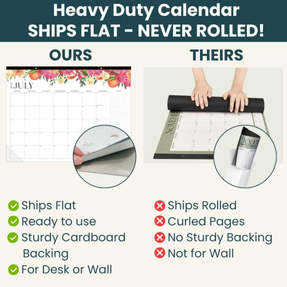 bloom daily planners Desk Calendar 2026-2027 - Academic Year Large Wall Calendar (July 2026 - July 2027) - 21” x 16” Desktop & Hanging Monthly Planner with Stickers for Home or Office - Seasonal