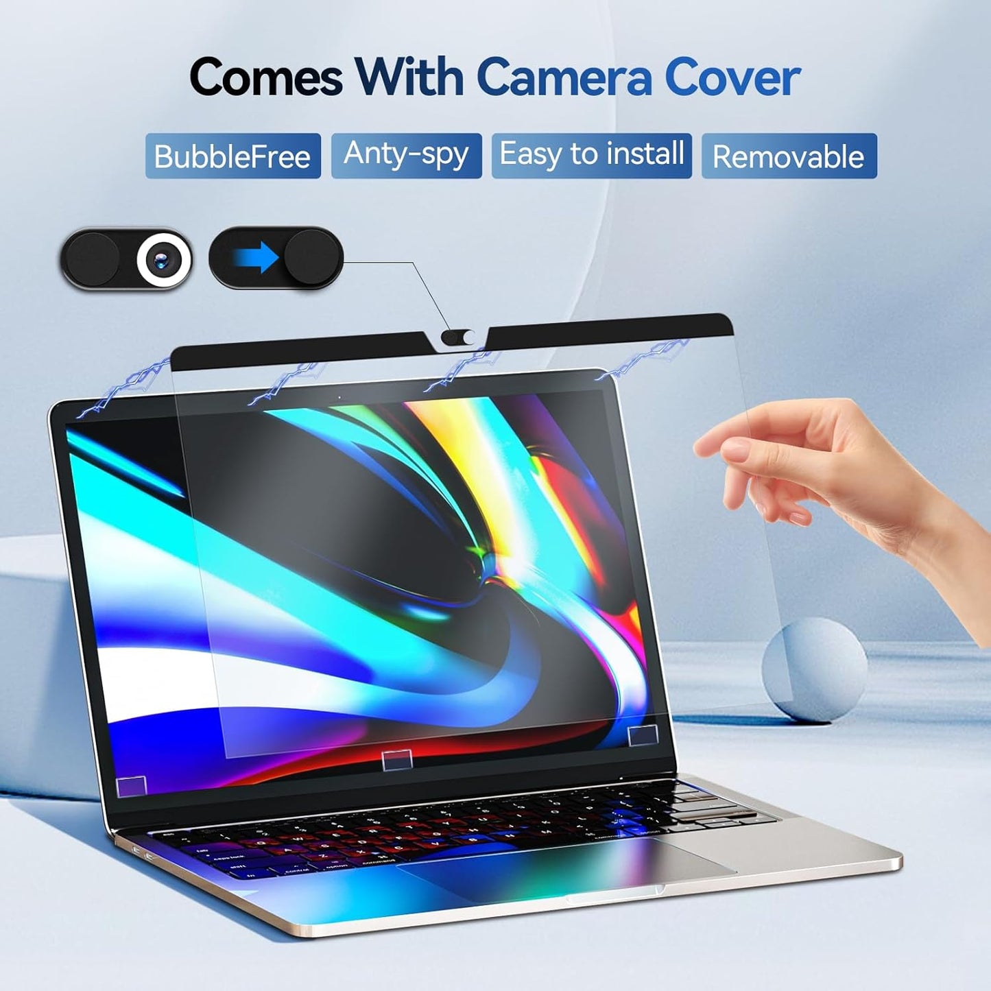 [2 Pack] Magnetic Hanging 24 Inch Computer Anti Blue Light Screen Protector for 16:9 Aspect Ratio Widescreen Monitor, Eye Protection Anti-Glare Light LED PC Screen Protector, Removable 24 in Protective Film