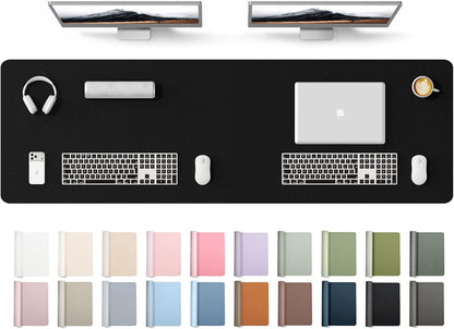 YSAGi Leather Desk Pad Protector, Large Mouse Pad, Non-Slip PU Leather Desk Blotter, Waterproof Writing Pad for Office and Home (31.5" x 15.8", Eggshell) - Colors B