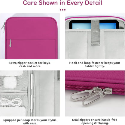 Dadanism 9-11 Inch Tablet Sleeve Padded Carrying Case for iPad (A16) 11th Gen 11", iPad 10th Gen 10.9", iPad Air M4/Pro M5 11", iPad Air 5/4, iPad 9/8/7th Gen, Galaxy Tab A11+ Plus 11", Blue
