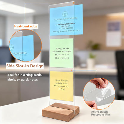Monitor Memo Board,Detachable Acrylic Sticky Note Holder - Transparent Desktop Monitor Memo Board Stand for Computer Laptop, Portable Message Panel Reminder Office Desk Accessories (2PCS)