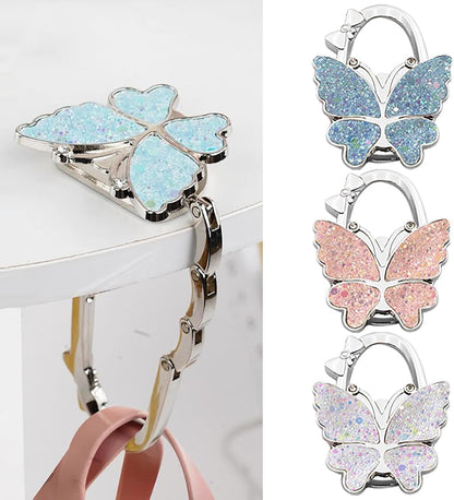 PJY Foldable Purse Hook for Table - Portable Bag Holder,Folding Handbag Hanger Various Heavy Items Desk Hook (A)