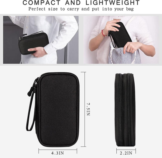 Skycase Electronic Organizer Travel Case - Waterproof Travel Cord Pouches for Organization, Cable Organizer, All-in-One Double Layers Storage Bag for Accessories, Charger, Cable, Pink - Medium