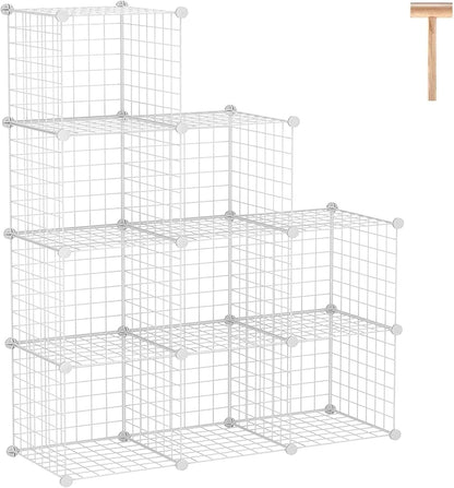 C&AHOME Wire Cube Storage, 6 - Cube Organizer Metal C Grids, Modular Shelves Units, Storage Bins Shelving, Closet Organizer, Ideal for Home, Office, Living Room, 36.6”L x 12.4”W x 36.6”H Black
