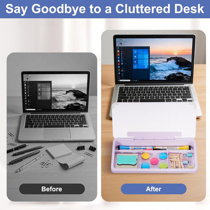 DOLLAR BOSS Glass Desk Whiteboard Calendar Small Dry Erase Board Desktop White Board with Storage Drawer Computer Keyboard Stand Desk Organizer, Colorful Weekly Calendar, Black