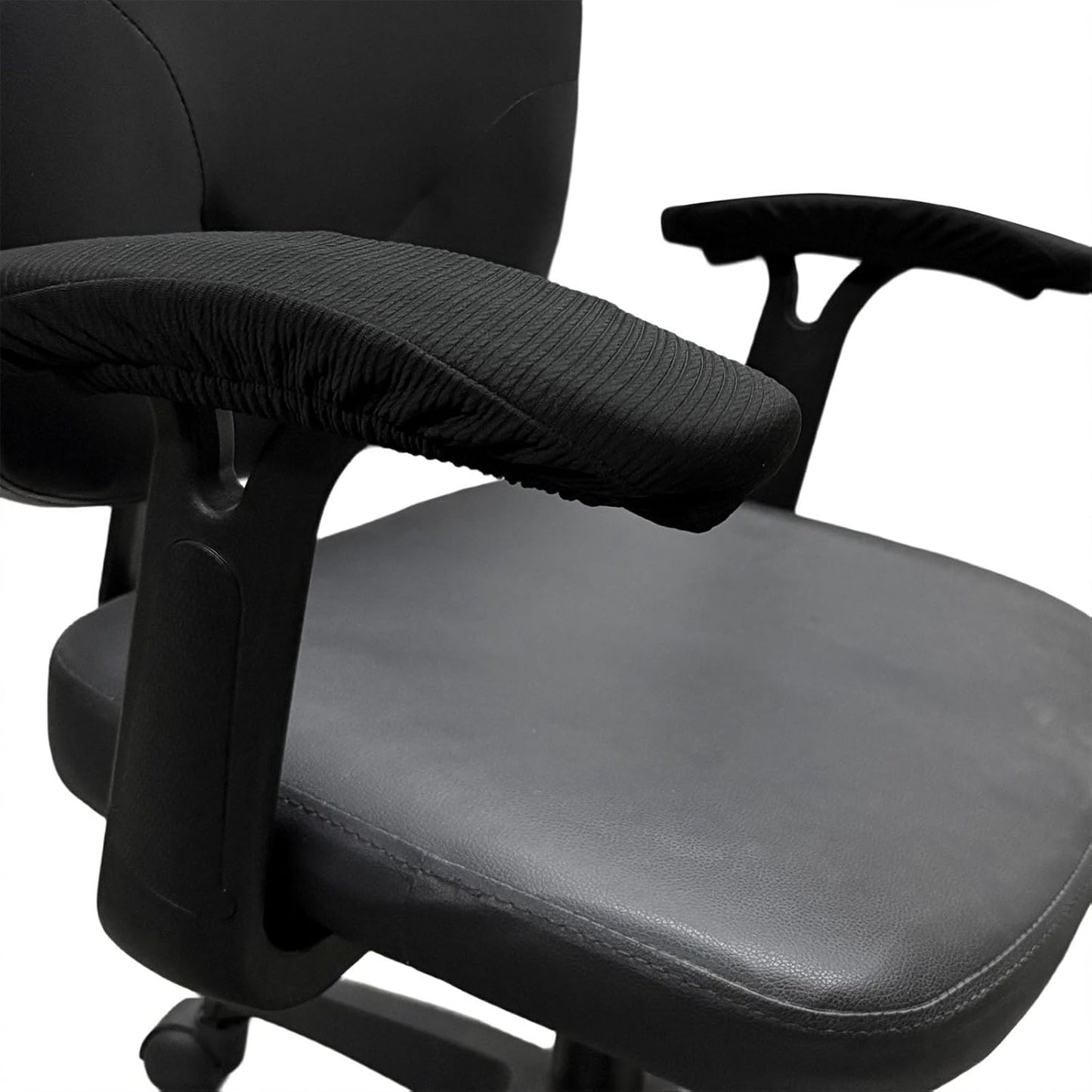 Melaluxe Stretch Office Chair Armrest Covers, Arm Rest Slipcovers (Black)