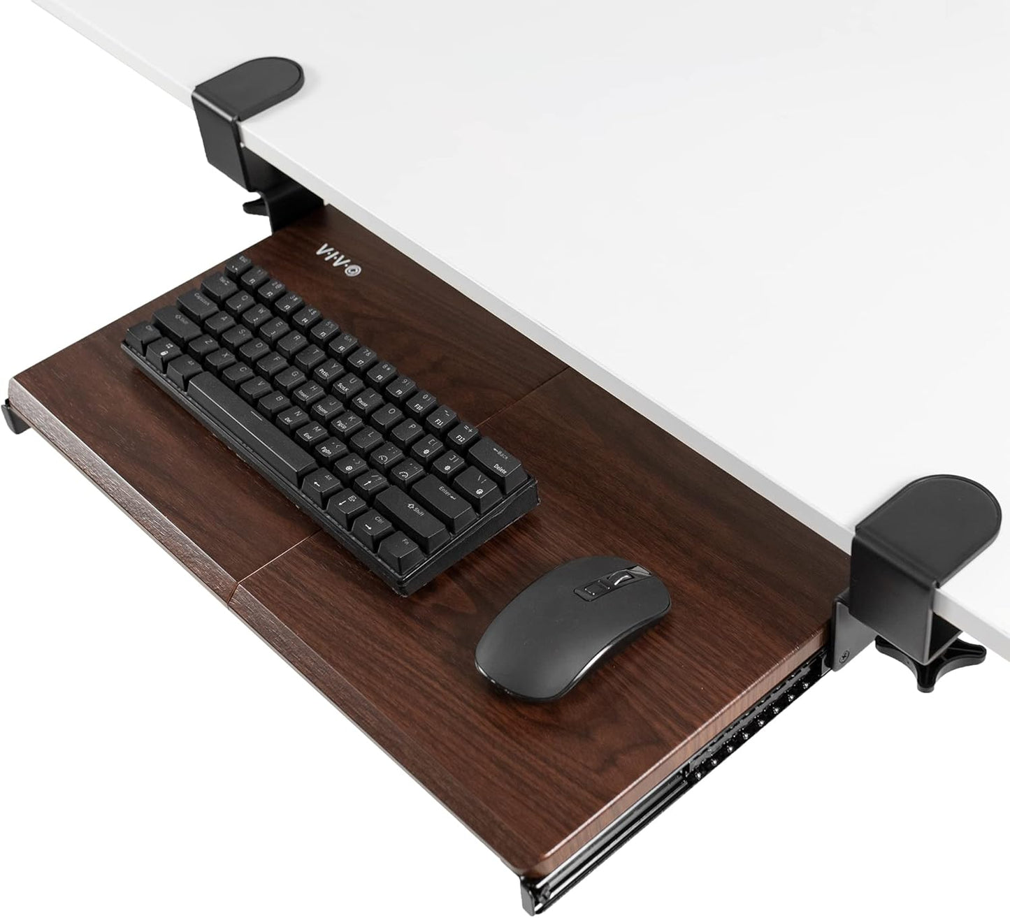VIVO Large Keyboard Tray Under Desk Pull Out with Extra Sturdy C Clamp Mount System, 27 (33 Including Clamps) x 11 Inch Slide-Out Platform Computer Drawer for Typing, Black, MOUNT-KB05E