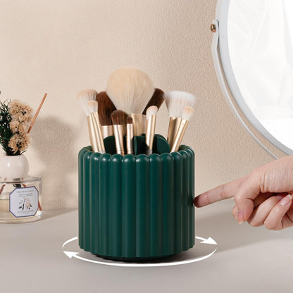 Anyoifax 360 Rotating Makeup Brush Holder 7 Slots Make Up Brush Organizer Removable Spinning Cosmetic Brushes Storage Pen Holder for Vanity, Dresser, Desk, White