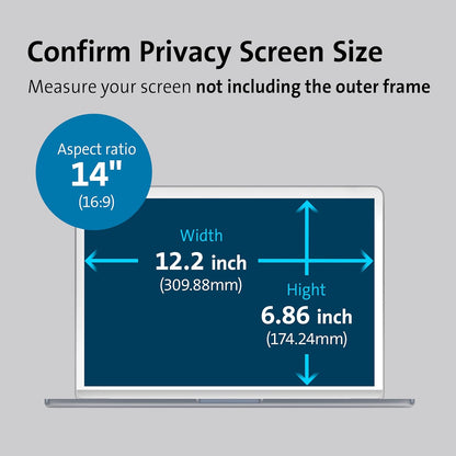 Kensington MagPro™ Magnetic Laptop Privacy Screen 14 inch, Removable 16:9 Laptop Privacy Filter, Anti-Glare, Blue Ray Reduction, Dell Latitude 5420, HP Elitebook 840 G6-G8, Lenovo, Asus (K58352WW)