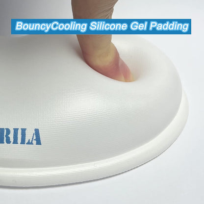 BRILA Ergonomic Silicone Mouse Wrist Rest, Cooling Silica Gel PU Leather Mouse Wrist Support Pad for Office Work and Laptop Computer Gaming
