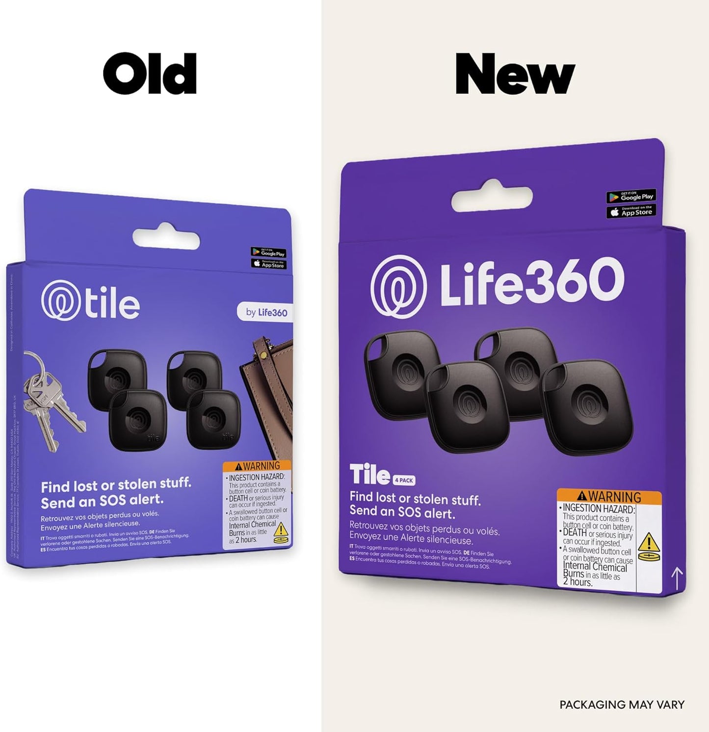 Life360 Tile - Bluetooth Tracker, Keys Finder and Item Locator for Keys, Bags and More. Phone Finder. Both iOS and Android Compatible. 2-Pack (Black/White)