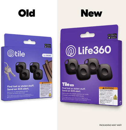 Life360 Tile - Bluetooth Tracker, Keys Finder and Item Locator for Keys, Bags and More. Phone Finder. Both iOS and Android Compatible. 2-Pack (Black/White)