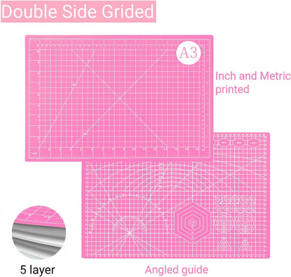 18"x24" Self Healing Cutting Mat, Sewing Mat for Crafts, Double Sided 5-Ply Table Cutting Board for Fabric Quilting Leather Modeling Hobby Project, Turquoise