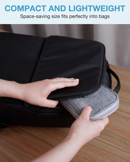 BAGSMART Cord Organizer Travel Cable Organizer Bag Tech Electronic Organizer Travel Case, Travel Essentials for Charger, Cable, Phone, Flash drive, Single Layer - Black