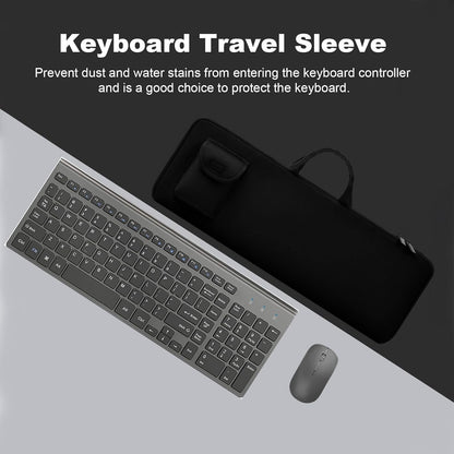 Keyboard Sleeve Travel Case for Logitech MK250 Wireless Keyboard Mouse Combo,Rugged Neoprene Construction Zipper Mouse Storage and Cable Storage Pouch(Black)