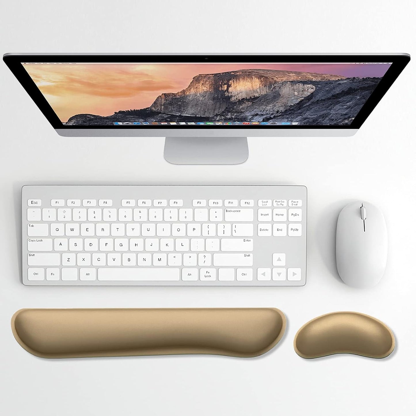 Dapesuom Enlarge Keyboard Wrist Rest, Memory Foam Keyboard Wrist Cushion for Computer Desk Mats Support, Pain Relief Ergonomic Mouse Pad Rests with Non-Slip Base for Gaming, Laptop, Radiant Orchid