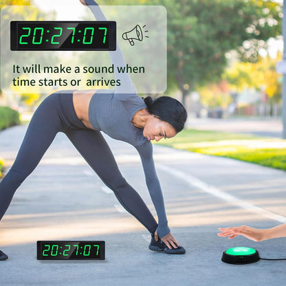 YZ Gym Timer Clock for Home Gym, Fitness Timer with Stopwatch Button, Large Digital Stopwatch Countdown Clock, 12/24H Digital Wall Clock, with Stand