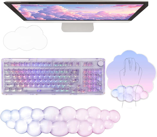 Cloud Keyboard Wrist Rest Dark Green Mouse Pad with Wrist Rest Ergonomic Wrist Pad Memory Foam Non-Slip Wrist Support for Computer Laptop Gaming Home Office Relief Typing Pain Green